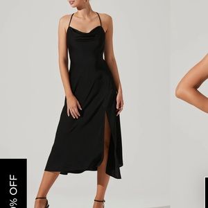 ASTR Black Midi Dress